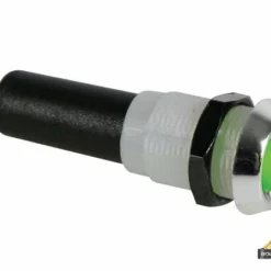 Led Lamp 12V Groen Knipperend - Chromen Behuizing