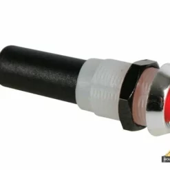 Led Lamp 12V Rood Knipperend - Chromen Behuizing