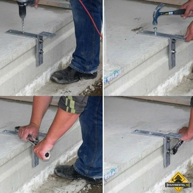 Kozijnstelbeugel / Kozijnstelhoek Type A 95X210mm 60X6 Verzinkt Band - Per Stuk 5 Kozijnstelbeugel / Kozijnstelhoek Type A 95X210mm 60X6 Verzinkt Band - Per Stuk - Afbeelding 3