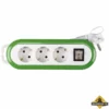3-voudige Stekkerdoos Met Schakelaar - Groen / Wit - Randaarde -hulpmiddel Verkoopwinkel 3 voudige stekkerdoos met schakelaar groen wit randaarde
