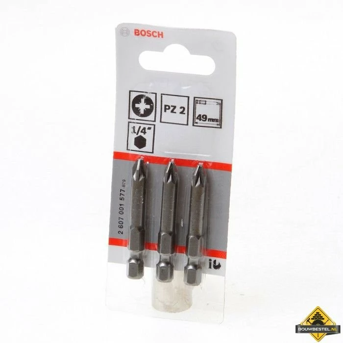 Bosch Bitskaart Pz2 49mm Blister Van 3 Bits 3 Bosch Bitskaart Pz2 49mm Blister Van 3 Bits