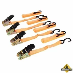 4 Stuks Spanbanden Met Opspanratel - 500 Kg - 25 Mm X 5 M