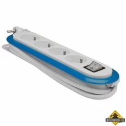 4-voudige Stekkerdoos Met Schakelaar - Blauw / Wit - Penaarde