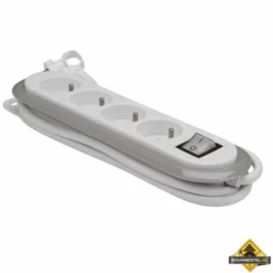 4-voudige Stekkerdoos Met Schakelaar - Grijs / Wit - Penaarde