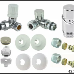 Riko Luxe Thermostatische Radiator Aansluitset Haaks Verkeerd Links