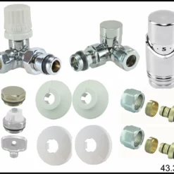 Riko Luxe Thermostatische Radiatorkraan Aansluitset Haaks Verkeerd Rechts