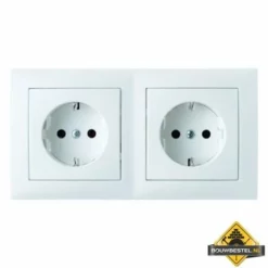 Hager Berker Wandcontactdoos Randaarde Inbouw 2V Horizontaal S1 Polarwit Glans