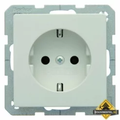 Hager Berker Wandcontactdoos Randaarde Inbouw 1V Polarwit Fluweel Q1