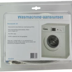 RVS Wasmachine Aansluitset 150cm Met Kraan Met Waterslot