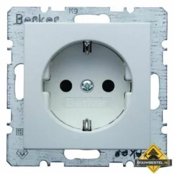 Hager Berker Wandcontactdoos Randaarde Inbouw 1V S1 /B1 / B3 Polarwit Glans