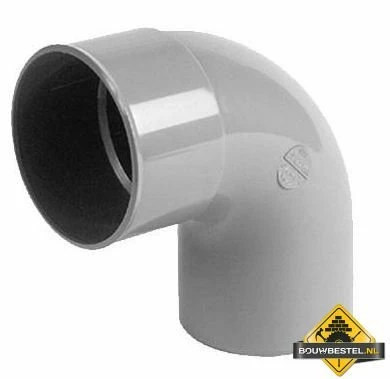HWA Bocht 90 Graden Grijs Mof/Spie 80mm 3 HWA Bocht 90 Graden Grijs Mof/Spie 80mm
