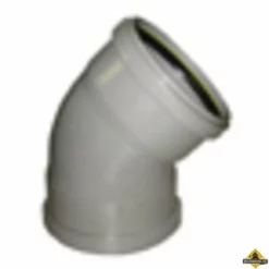 PVC Afvoerbocht 45 Graden 2xmanchet Grijs 110mm