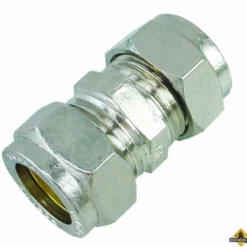 Rechte Knelkoppeling 15x15 Vernikkeld