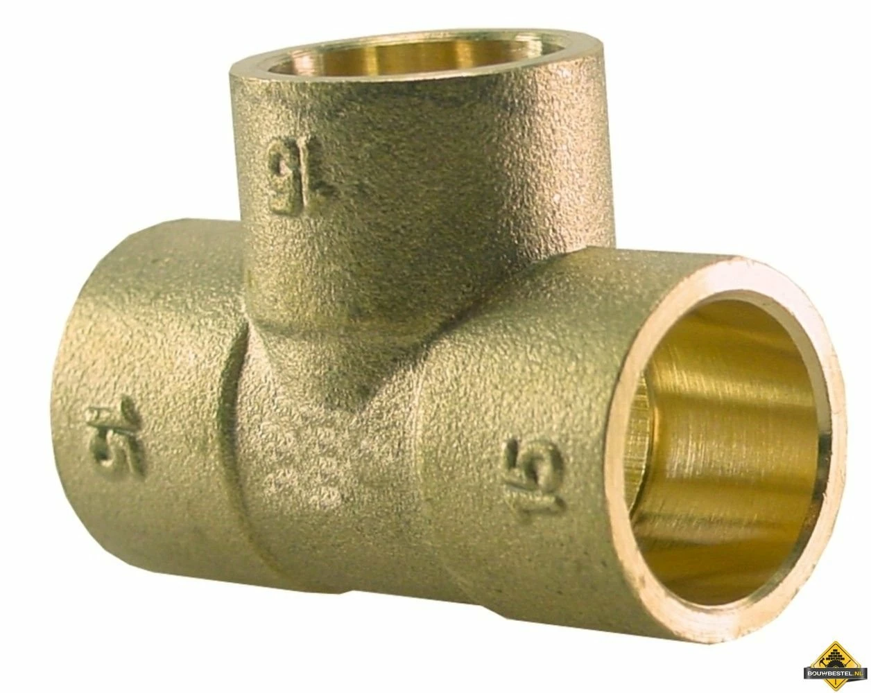 Messing Soldeer T-stuk 15x12x12 3 Messing Soldeer T-stuk 15x12x12