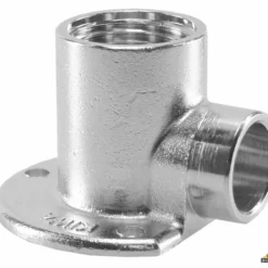 Messing Soldeer Muurplaat Laag 1/2x15 Nikkel