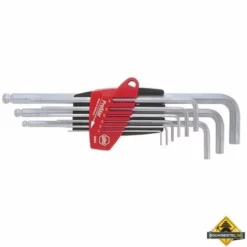 9-delige Wiha Verchroomde Zeskantkogelkopstiftsleutelset