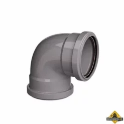 PVC Afvoerbocht 90 Graden 2xmanchet Grijs 160mm