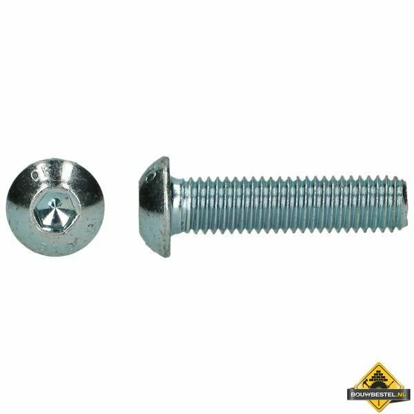Binnenzeskant Bolkopschroef Verzinkt Staal 10.9 M8x35mm | 200 Stuks 3 Binnenzeskant Bolkopschroef Verzinkt Staal 10.9 M8x35mm | 200 Stuks