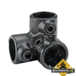 Koppelstuk ZWART Ø42mm Hoek (3 Buizen)