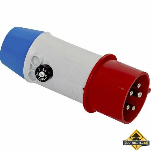 CEE-adapterstekker Met Beveiliging 32A, 5-polig, 400V, 6h 3 CEE-adapterstekker Met Beveiliging 32A, 5-polig, 400V, 6h