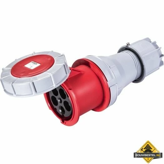 CEE-contrastekker IP 67, 5-polig, 400 V, 6 H 125 A, Met Vernikkelde Contacten - Afbeelding 2