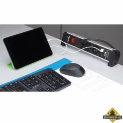 Desktop Contactdoos Met 3 Stopcontacten En 2 USB -hulpmiddel Verkoopwinkel desktop contactdoos met 3 stopcontacten en 2 usb met montagebeugels bureau