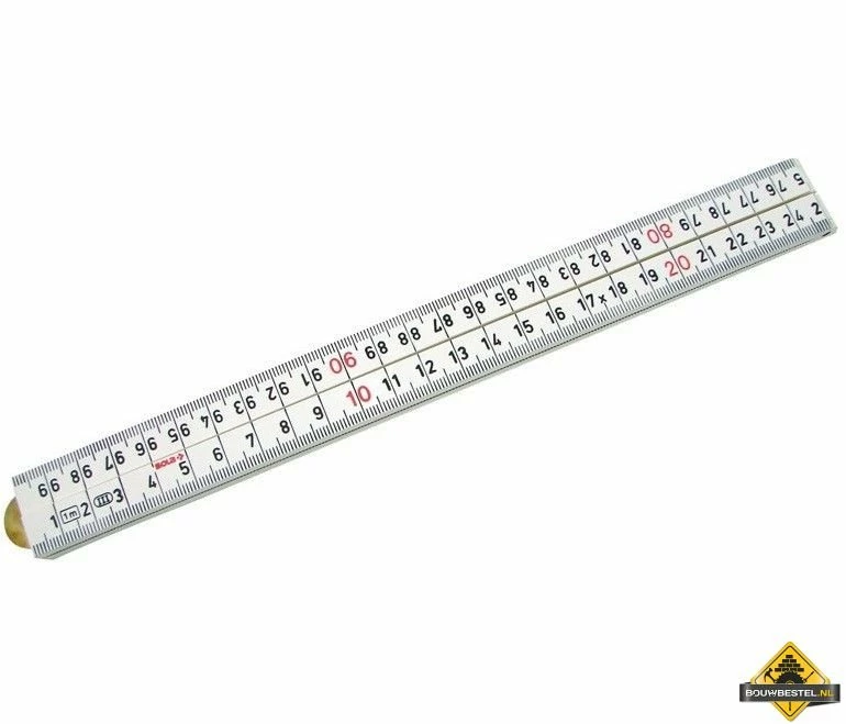 Super Prof Timmermansduimstok SOLA Kunststof Wit 4-delig 3 Super Prof Timmermansduimstok SOLA Kunststof Wit 4-delig