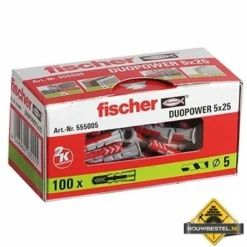 Fischer Duopower Plug 5x25 Doos 100 Stuks 7 Fischer Duopower Plug 5x25 Doos 100 Stuks -hulpmiddel Verkoopwinkel fischer duopower plug 5x25 2