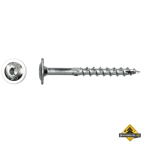 Flenskophoutschroef 8x40mm Zn T40 | 50 Stuks 3 Flenskophoutschroef 8x40mm Zn T40 | 50 Stuks