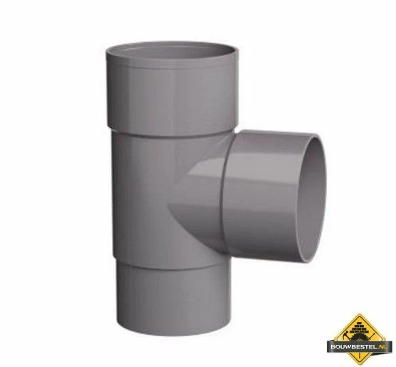 HWA Tee 45 Graden Grijs 2xmof / Verjongd Spie 70mm 3 HWA Tee 45 Graden Grijs 2xmof / Verjongd Spie 70mm