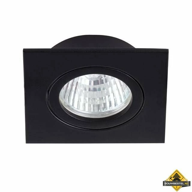 Inbouwspot Vierkant Mat Zwart Kantelbaar 82x82mm GU10 3 Inbouwspot Vierkant Mat Zwart Kantelbaar 82x82mm GU10