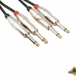 Professionele Audiokabel - 2 X Monojack 6.35mm Mannelijk Naar 2 X Monojack 6.35mm Mannelijk (5M)