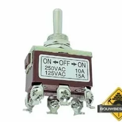 Maxi Tuimelschakelaar Dpdt (On)-Off-(On) 10A/250V