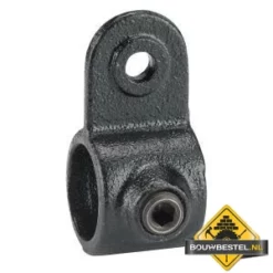 Koppelstuk ZWART Ø28mm Plaatbevestiging Enkel