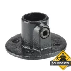 Koppelstuk ZWART Ø42mm Voetplaat Rond
