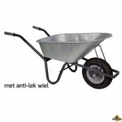 Klus Kruiwagen Gecoat Frame 85 Liter Verzinkt Softwiel (anti-lek Band) - NL-fabricaat