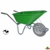 Tuin Kruiwagen Verzinkt Frame 100 Liter Limegroen Softwiel (anti-lek Band) DOOS - NL-fabricaat -hulpmiddel Verkoopwinkel kruiwagen tuin verzinkt groen 100l anti lek softwiel doos