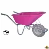 Tuin Kruiwagen Verzinkt Frame 100 Liter Fuchsia Softwiel (anti-lek Band) DOOS - NL-fabricaat -hulpmiddel Verkoopwinkel kruiwagen tuin verzinkt roze 100l anti lek softwiel doos