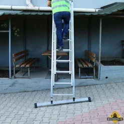 Ladder Premium (gecoat) + Smart Level Met 2x14 Sporten En Werkhoogte 730 Cm (Levertijd Ca. 1 Week) -hulpmiddel Verkoopwinkel ladder smart level systeem 2 8 2