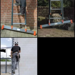 Ladder Premium + Smart Level & Top Safe Met 3x10 Sporten En Werkhoogte 730 Cm (Levertijd Ca. 1 Week) -hulpmiddel Verkoopwinkel ladder smart level systeem 3 6 4