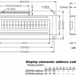 Lcd 16 X 2 Bottom View Transflectief Met Achtergrondverlichting
