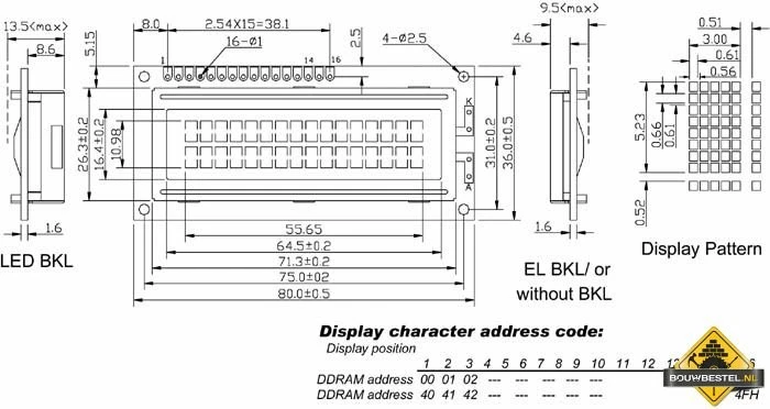 Lcd 16 X 2 Geen Achtergrondverlichting Tn - Grote Karakters - Low-Cost 3 Lcd 16 X 2 Geen Achtergrondverlichting Tn - Grote Karakters - Low-Cost