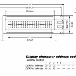 Lcd 20 X 2 Bottom View Transflectief Met Gele Achtergrondverlichting