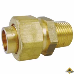 Messing Soldeer 3-delige Rechte Koppeling 3/4 Buitenx 22