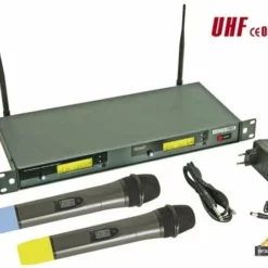 Draadloos 8-Kanaals Uhf Dubbel Microfoonsysteem Met Lcd-Scherm