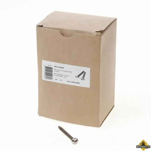 Ééntoer Anti-inbraak Schroeven 5x50mm RVS | 100 Stuks -hulpmiddel Verkoopwinkel ntoer anti inbraak schroeven 5x50mm rvs 100 stuks