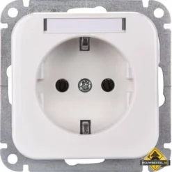 Opus 1 Geaarde Contactdoos Met Tekstveld Alpinewit