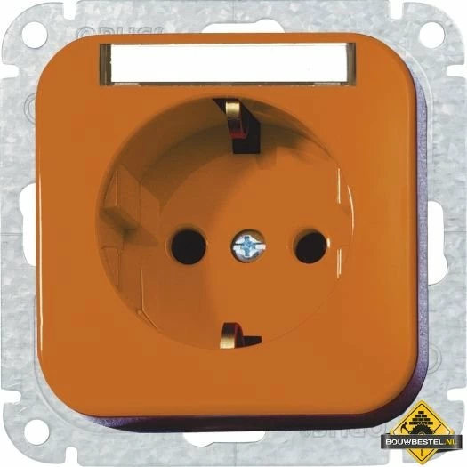 Opus 1 Geaarde Contactdoos Met Tekstveld Oranje 3 Opus 1 Geaarde Contactdoos Met Tekstveld Oranje