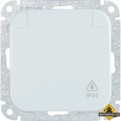 Opus 1 IP44 Geaarde Contactdoos Met Verend Klapdeksel Alpinewit