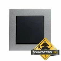 Opus 55 Kubus Pulsschakelaarwip, Antraciet / Alu-zilver Zijdeglans Afdekraam Enkelvoudig